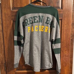 Green Bay Packers Women's Crewneck Top - Green, Gray, and Yellow